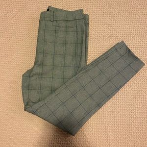 LOFT High Waist Skinny Dress Pants (Plaid)